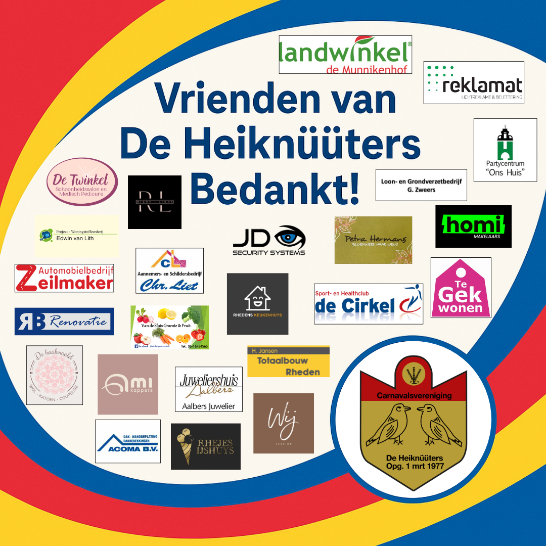Bedankt, Vrienden van Cv. de Heiknüüters!