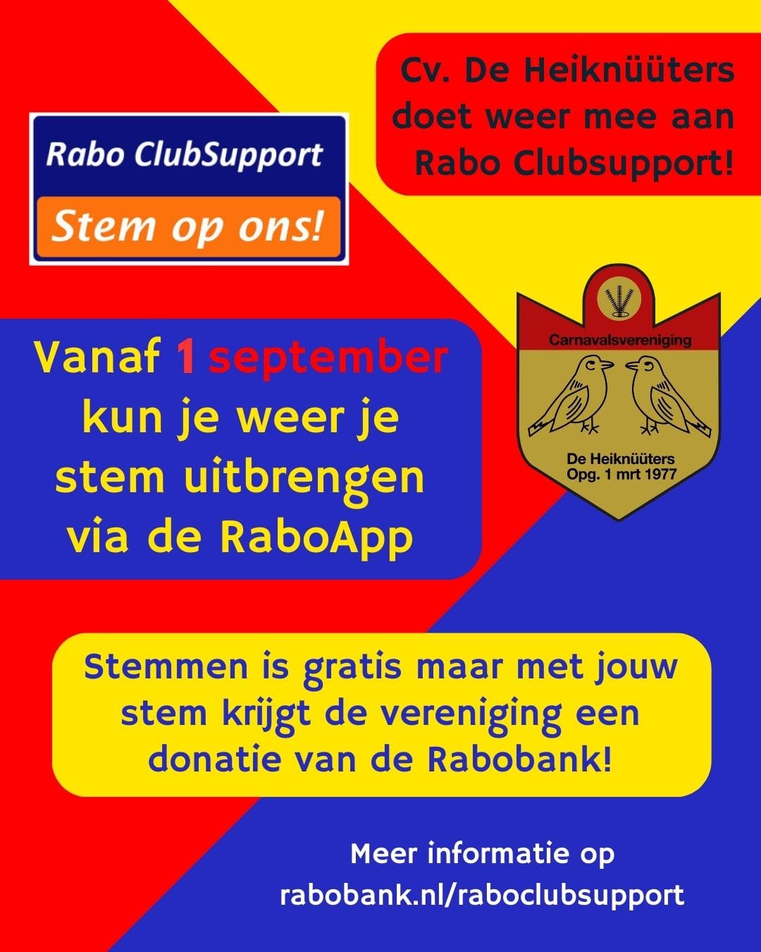 Cv. De Heiknüüters doet mee aan Rabo ClubSupport 2025!