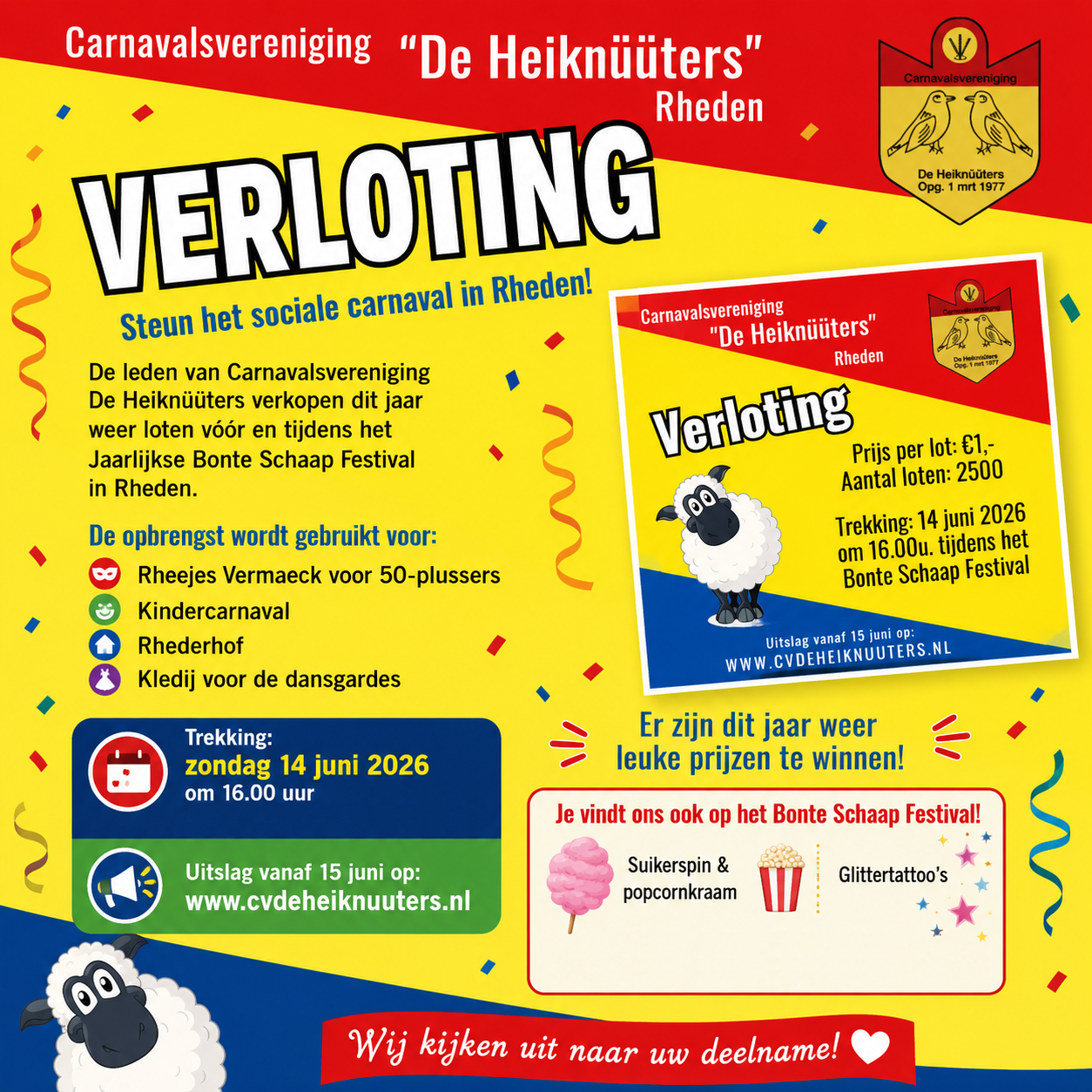 🎉 Grote Verloting tijdens het Bonte Schaap Festival! 🎉